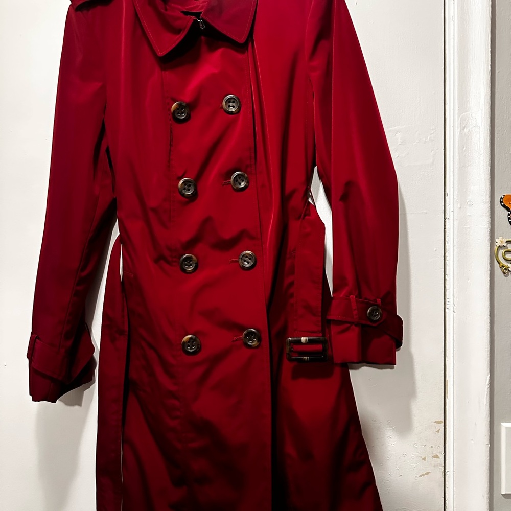 Calvin Klein Elegant Burgundy Trench Coat - Picture 3 of 6